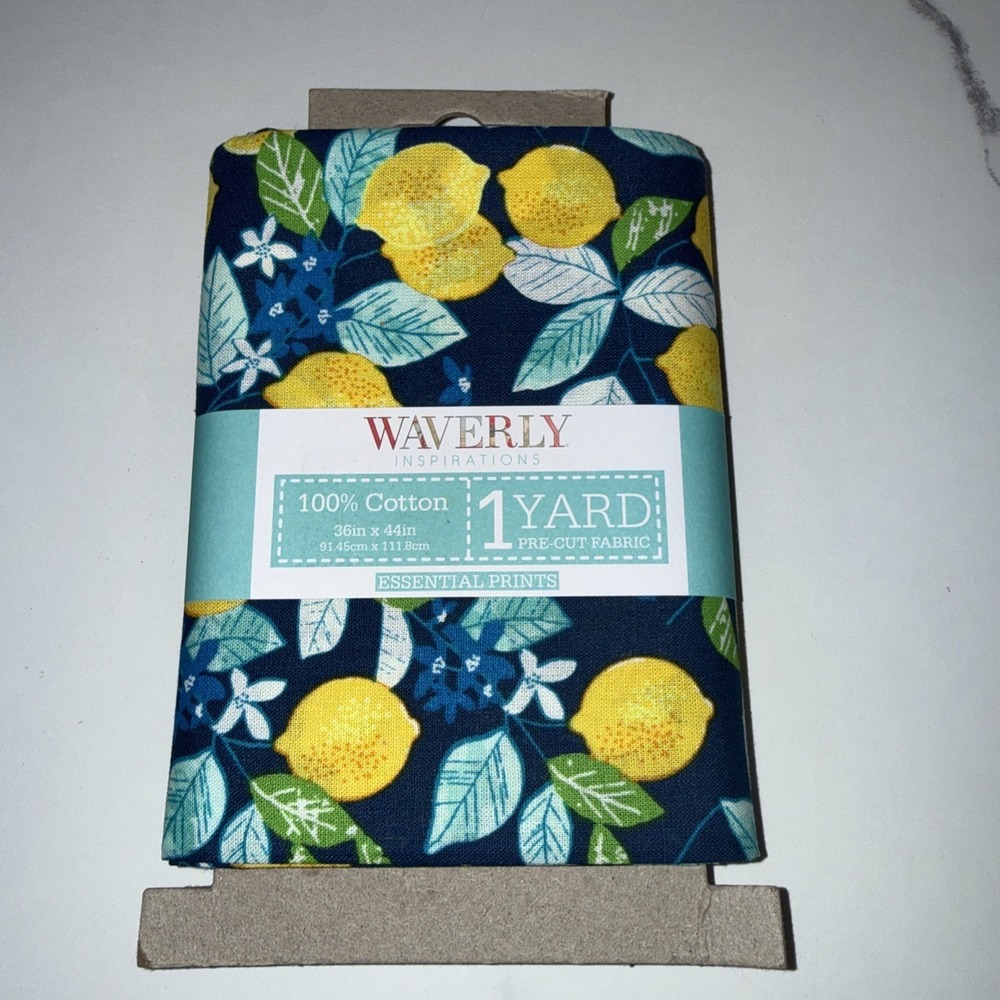 Waverly Inspirations 1 Yard Cut 100% Cotton PreCut Fabric Lemons Print Quilting